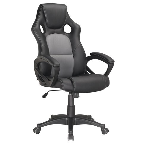 Кресло компьютерное BRABIX Rider Plus EX-544 КОМФОРТ, экокожа, черное/серое, 531582 531582 - фото 280444