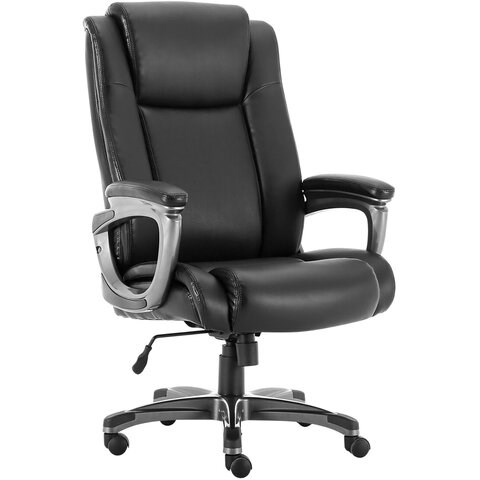 Кресло офисное BRABIX PREMIUM Solid HD-005, НАГРУЗКА до 180 кг, рециклированная кожа, черное, 531941 531941 - фото 280557
