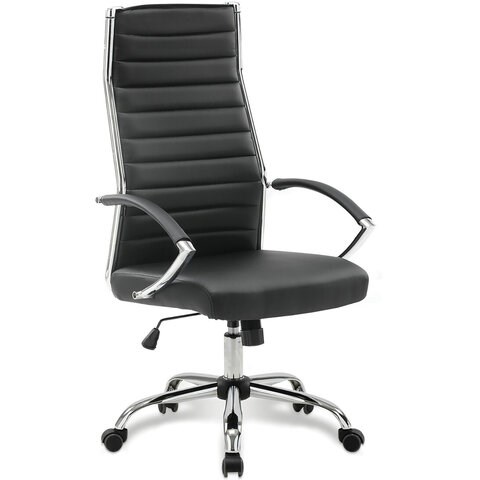 Кресло офисное BRABIX Style EX-528, экокожа, хром, черное, 531947 531947 - фото 280560