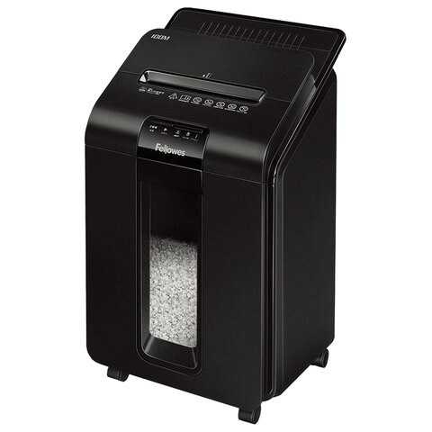 Уничтожитель (шредер) FELLOWES AUTOMAX 100M, 4 уровень секретности, фрагменты 4х10 мм, 100 листов, корзина 23 литра, FS-462, FS-46292 532138 - фото 280631