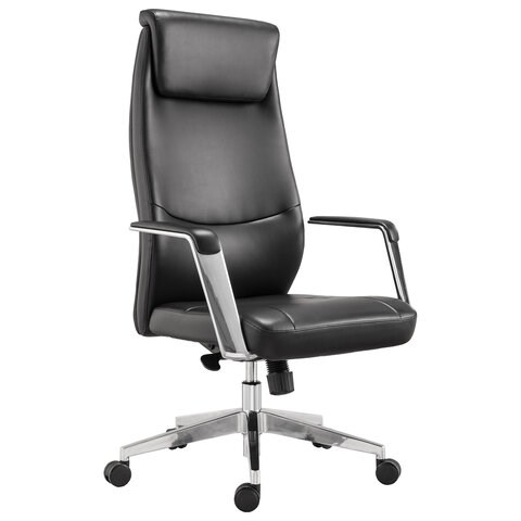 Кресло офисное BRABIX PREMIUM "Jazz EX-757", синхромеханизм, алюминий, экокожа, черное, 532489 532489 - фото 280674