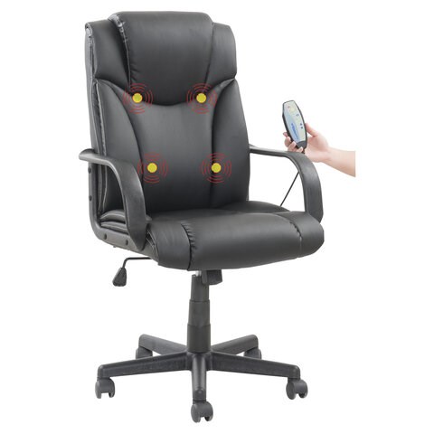 Кресло офисное BRABIX "Relax MS-001", 4 массажных модуля, экокожа, черное, 532519 532519 - фото 280692