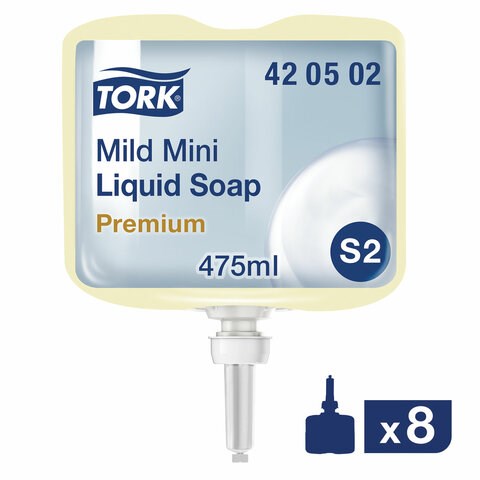 Картридж с жидким мылом одноразовый TORK (Система S2) Premium, 0,475 л, 420502 600233 - фото 281244