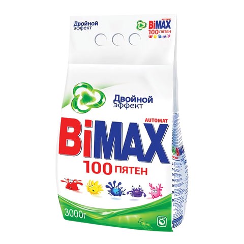 Стиральный порошок-автомат 3 кг, BIMAX 100 пятен (Нэфис Косметикс) 601627 - фото 281546