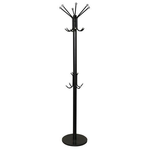 Вешалка-стойка SHT-CR450, 1,86 м, диск 37 см, 6 крючков + 4 дополнительных, металл/мрамор, черная, В1-50 602344 - фото 281731