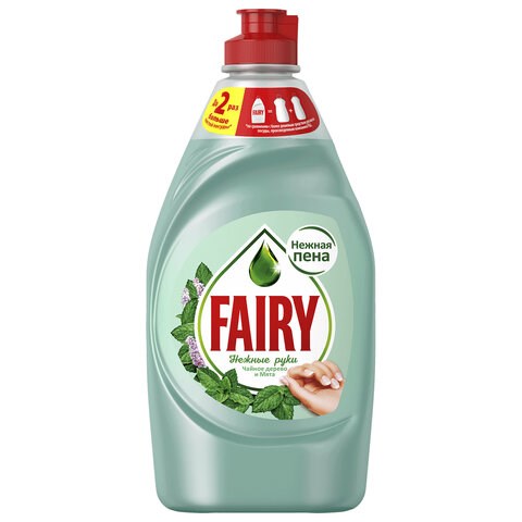 Средство для мытья посуды, 450 мл, FAIRY (Фейри) Нежные руки, Чайное дерево и мята 603143 - фото 281825