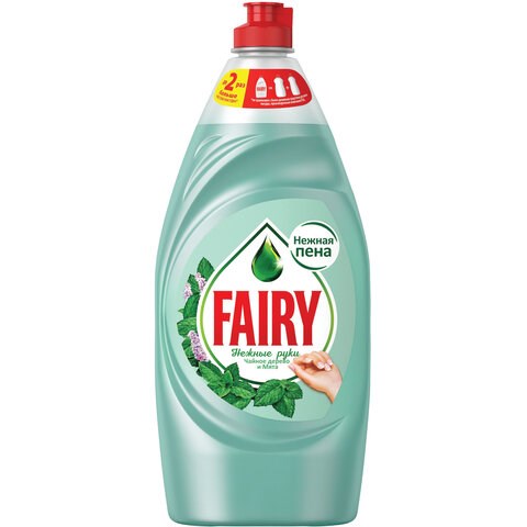 Средство для мытья посуды, 900 мл, FAIRY (Фейри) Нежные руки Чайное дерево и мята 603748 - фото 281886