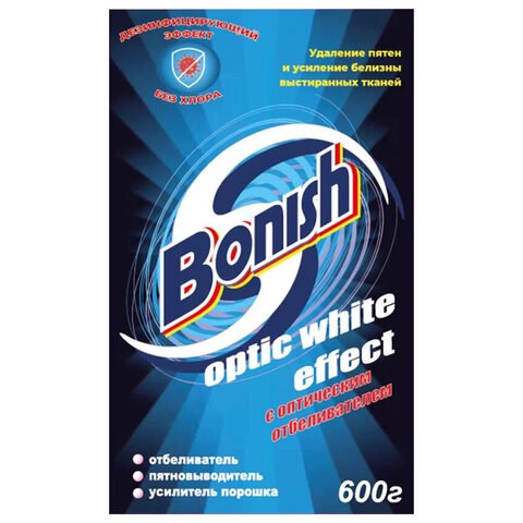 Средство для удаления пятен 600 г, BONISH (Бониш) Optic white effect, без хлора 603906 - фото 281920