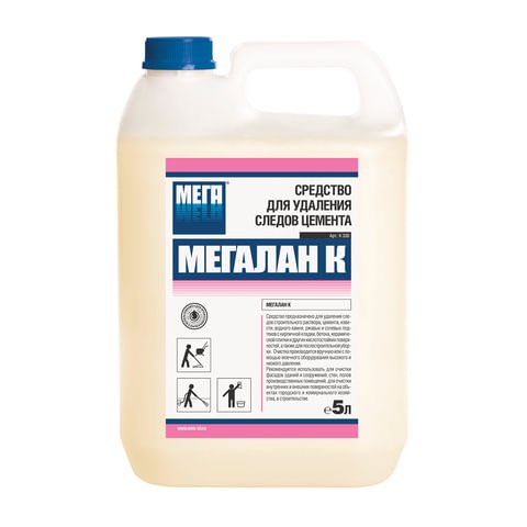 Средство для удаления следов цемента 5 л, МЕГАЛАН К, К 330 604339 - фото 282002