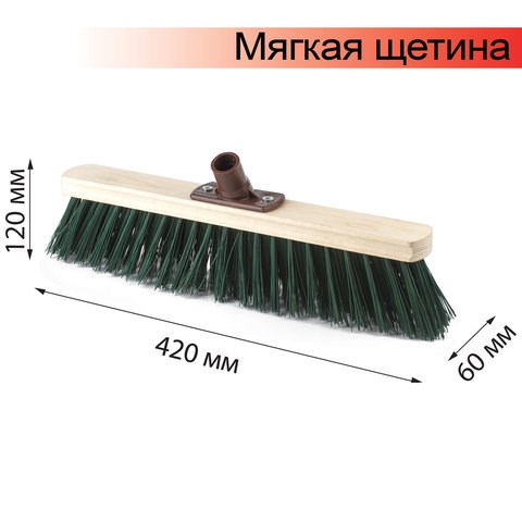 Щетка для уборки техническая, ширина 40см, мягк щетина 7 см, дерево, еврорезьба, LAIMA EXPERT, 605372 605372 - фото 282265