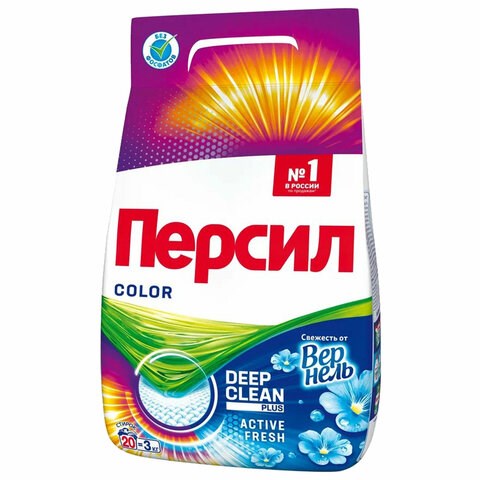 Стиральный порошок автомат 3 кг ПЕРСИЛ (Персил) Color, Свежесть от Вернель 606074 - фото 282492