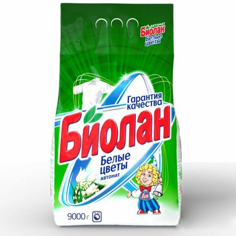 Стиральный порошок автомат 9 кг, БИОЛАН "Белые цветы" 608516 - фото 283288