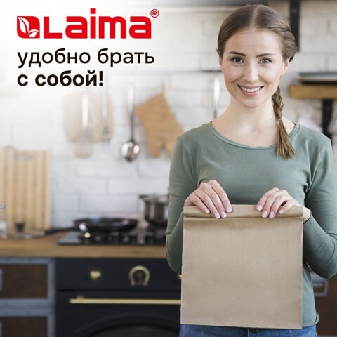 Крафт-пакет бумажный 12х8х24 см, КОМПЛЕКТ 100 шт., плотность 90 г/м2, LAIMA ECO CRAFT, 609682 609682 - фото 283878