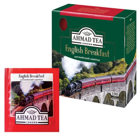 Чай AHMAD "English Breakfast" черный, 100 пакетиков в конвертах по 2 г, 600i-08 620210 - фото 284168