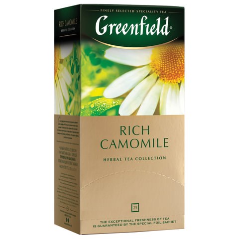 Чай GREENFIELD "Rich Camomile" травяной ромашковый, 25 пакетиков в конвертах по 1,5 г, 0432-10 620381 - фото 284182