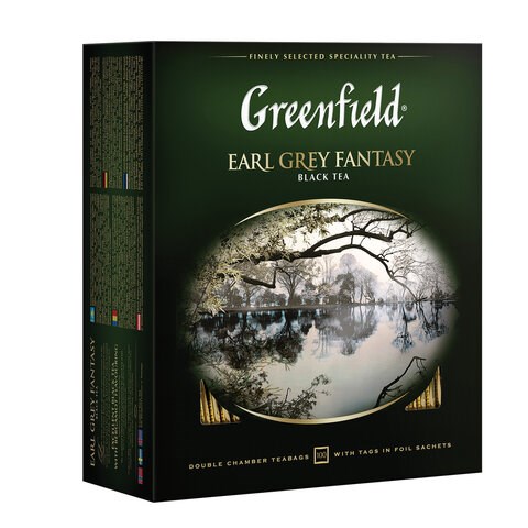 Чай GREENFIELD "Earl Grey Fantasy" черный с бергамотом и цитрусом, 100 пакетиков в конвертах по 2 г, 0584-09 620392 - фото 284186