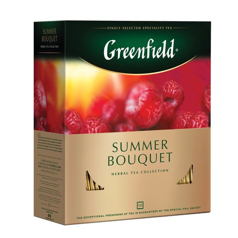 Чай GREENFIELD "Summer Bouquet" фруктовый, 100 пакетиков в конвертах по 2 г, 0878-09 620393 - фото 284187