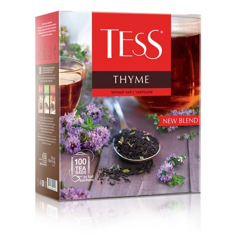 Чай TESS "Thyme" черный с чабрецом и цедрой лимона, 100 пакетиков в конвертах по 2 г, 1185-09 621967 - фото 284259