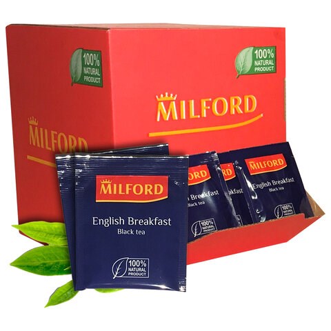 Чай MILFORD "English Breakfast" черный, 200 пакетиков в конвертах по 1,75 г, 6990 РК 622126 - фото 284280