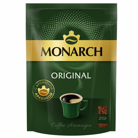 Кофе растворимый MONARCH "Original" 210 г, сублимированный, 8052808 622372 - фото 284323