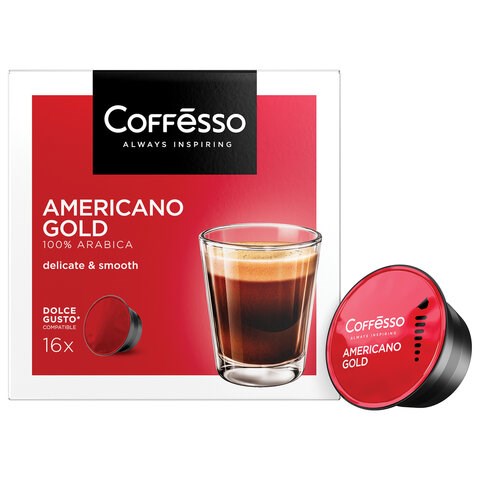 Кофе в капсулах COFFESSO "Americano Gold" для кофемашин Dolce Gusto, 16 порций, 102152 623405 - фото 284431