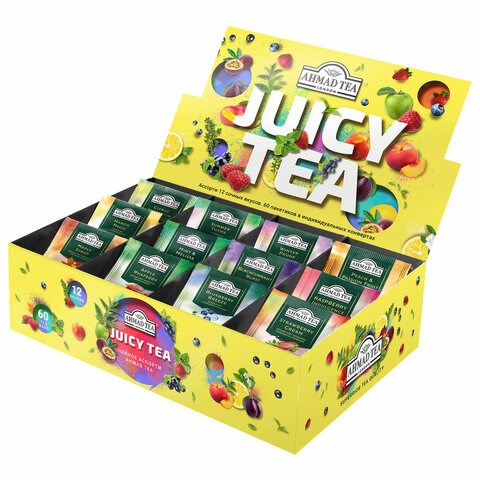 Чай AHMAD "Juicy tea" ассорти 12 вкусов, НАБОР 60 пакетиков, N074 623511 - фото 284458