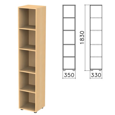 Шкаф (стеллаж) "Канц", 350х330х1830 мм, 4 полки, цвет бук невский, КК32.10 640047 - фото 284712