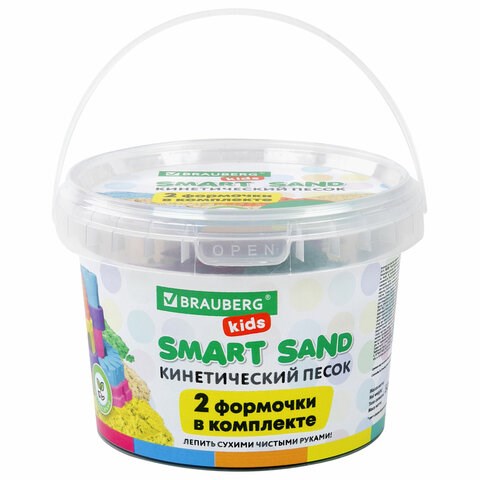 Песок для лепки кинетический BRAUBERG KIDS, изумрудный, 500 г, 2 формочки, ведерко, 665092 665092 - фото 285191