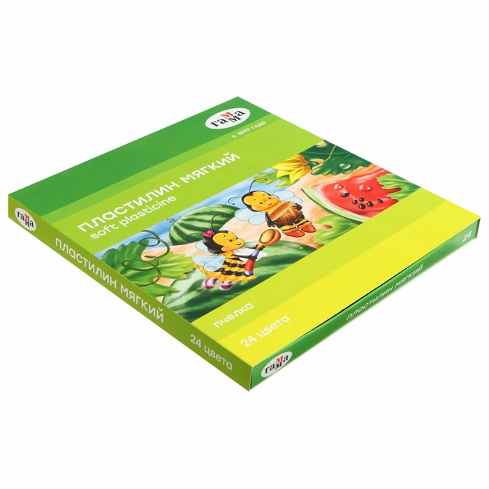 Пластилин восковой ГАММА Пчелка, 24 цвета, 360 г, со стеком, картонная упаковка, 190820201 106291 - фото 28696
