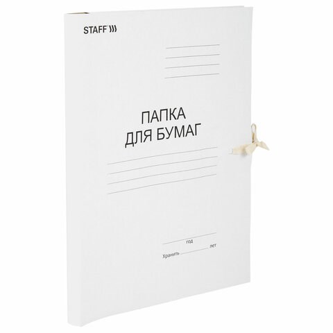 Папка для бумаг с завязками картонная STAFF, гарантированная плотность 220 г/м2, до 200 л., 126525 126525 - фото 287886