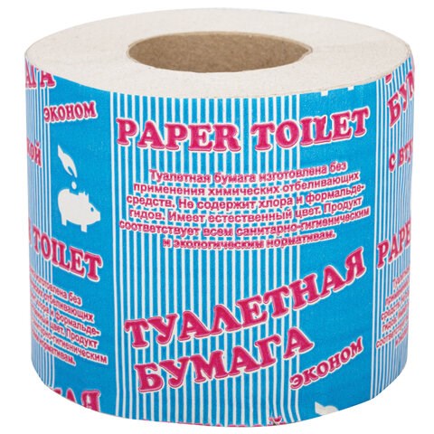 Бумага туалетная бытовая, 30 м, на втулке (эконом) 126555 - фото 287896