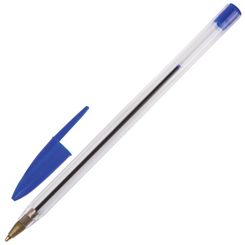 Ручка шариковая STAFF Basic BP-01, письмо 750 метров, СИНЯЯ, длина корпуса 14 см, линия письма 0,5 мм, 141672 141672 - фото 288384