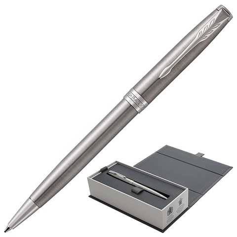 Ручка шариковая PARKER "Sonnet Core Stainless Steel CT", корпус серебристый, палладиевые детали, черная, 1931512 142367 - фото 288458