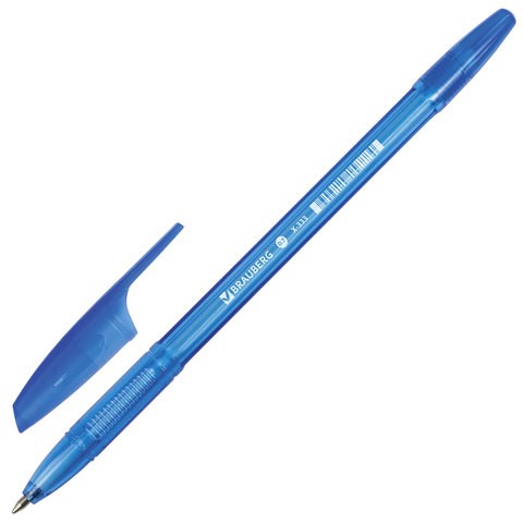 Ручка шариковая BRAUBERG X-333, СИНЯЯ, корпус тонированный, узел 0,7 мм, линия письма 0,35 мм, 142828 142828 - фото 288549