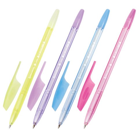 Ручка шариковая BRAUBERG X-333 PASTEL, СИНЯЯ, корпус тонированованный ассорти, узел 0,7 мм, линия письма 0,35 мм, 142830 142830 - фото 288551