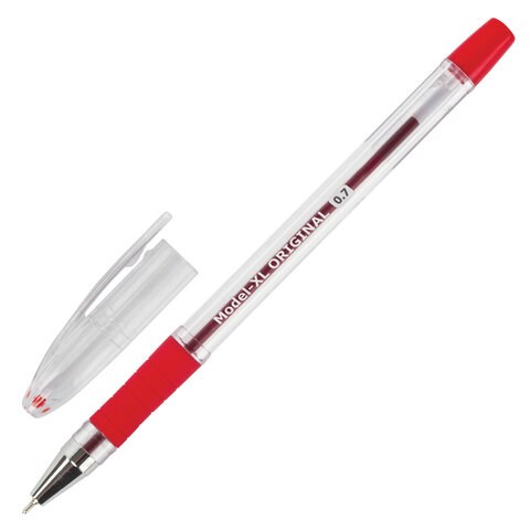 Ручка шариковая масляная с грипом BRAUBERG "Model-XL" ORIGINAL, КРАСНАЯ, узел 0,7 мм, линия письма 0,35 мм, 143244 143244 - фото 288599