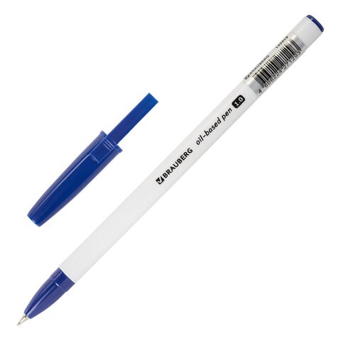 Ручка шариковая масляная BRAUBERG Stick Medium, СИНЯЯ, узел 1 мм, линия письма 0,5 мм, 143419 143419 - фото 288651
