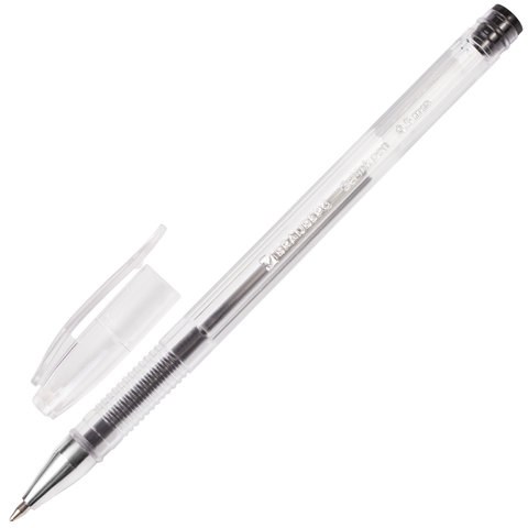 Ручка гелевая BRAUBERG Jet, ЧЕРНАЯ, корпус прозрачный, узел 0,5 мм, линия письма 0,35 мм, 141018 141018 - фото 293023