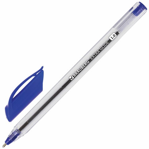Ручка шариковая масляная BRAUBERG "Extra Glide", СИНЯЯ, трехгранная, узел 1 мм, линия письма 0,5 мм, 141700 141700 - фото 293134