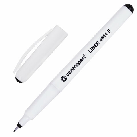 Ручка капиллярная (линер) ЧЕРНАЯ CENTROPEN Liner, трехгранная, линия письма 0,3 мм, 4611 142292 - фото 293197