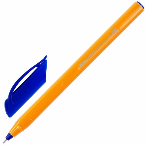 Ручка шариковая масляная BRAUBERG "Extra Glide Orange", СИНЯЯ, трехгранная, узел 0,7 мм, линия письма 0,35 мм, 142925 142925 - фото 293308