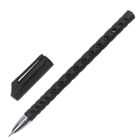 Ручка шариковая масляная BRAUBERG Orient, ЧЕРНАЯ, корпус черный, игольчатый узел 0,7 мм, линия письма 0,35 мм, 143000 143000 - фото 293323