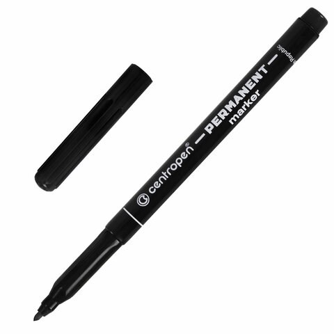 Маркер перманентный CENTROPEN 2536, ЧЕРНЫЙ, тонкий наконечник, 1 мм, трехгранная зона захвата 151099 - фото 293973