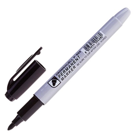 Маркер перманентный CROWN Multi Marker Slim, ЧЕРНЫЙ, круглый наконечник, 2 мм, P-505 151547 - фото 294094