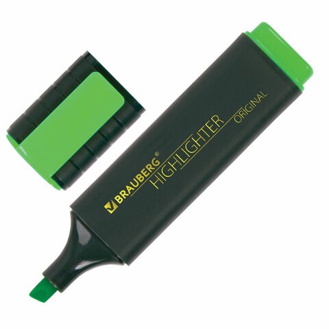 Текстовыделитель BRAUBERG "ORIGINAL", ЗЕЛЕНЫЙ, линия 1-5 мм, 151682 151682 - фото 294114