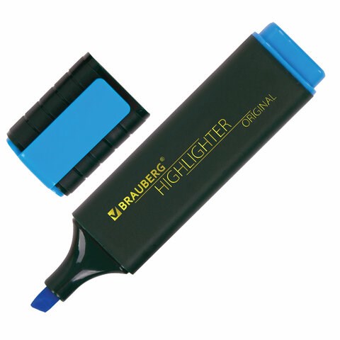 Текстовыделитель BRAUBERG "ORIGINAL", ГОЛУБОЙ, линия 1-5 мм, 151684 151684 - фото 294116