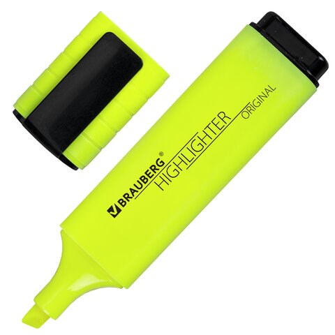 Текстовыделитель BRAUBERG "ORIGINAL NEON", ЖЕЛТЫЙ, линия письма 1-5 мм, 152211 152211 - фото 294274