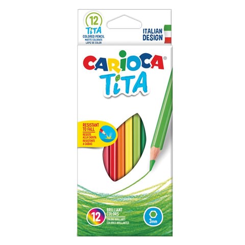 Карандаши цветные CARIOCA Tita, 12 цветов, шестигранные, грифель 3 мм, 42793 181276 - фото 294587