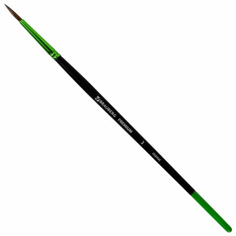 Кисть из ворса пони № 3, BRAUBERG PREMIUM, 200982 200982 - фото 295515