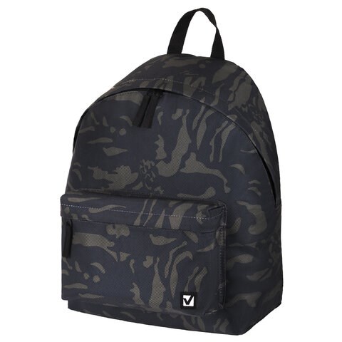 Рюкзак BRAUBERG СИТИ-ФОРМАТ универсальный, "Black camouflage", черный, 41х32х14 см, 225367 225367 - фото 296244